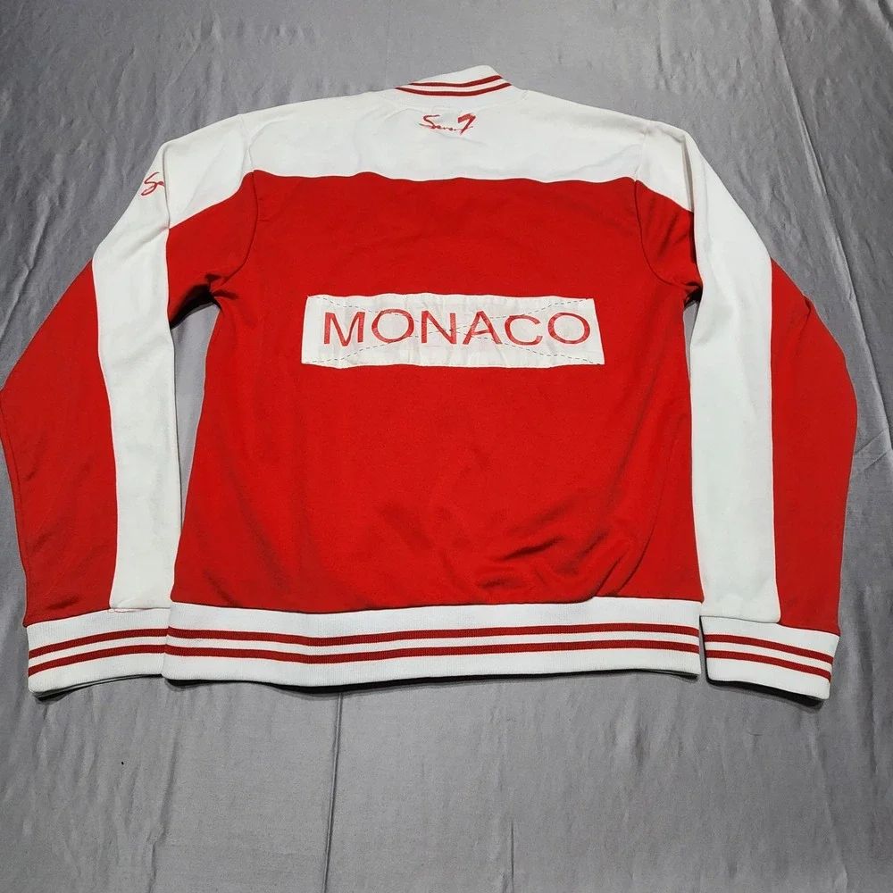 Seven7 Monaco Racing Track Jacket Mens XL Red White Full Zip Sporty Varsity NWT‎